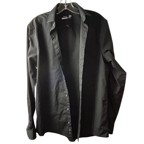 J.Ferrar Men's Stretch Black Dress Shirt Size M Long Sleeve Formal - Picture 10 of 10